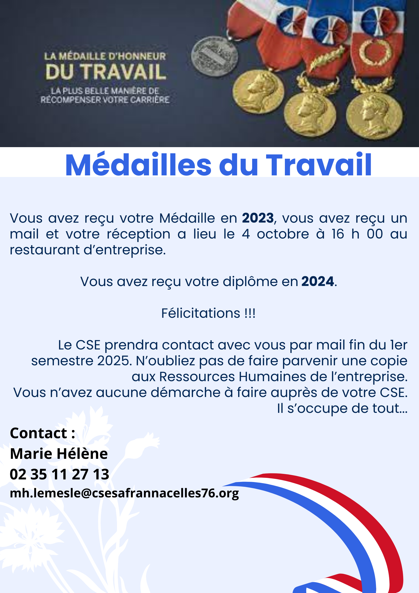 Médailles du Travail 2023