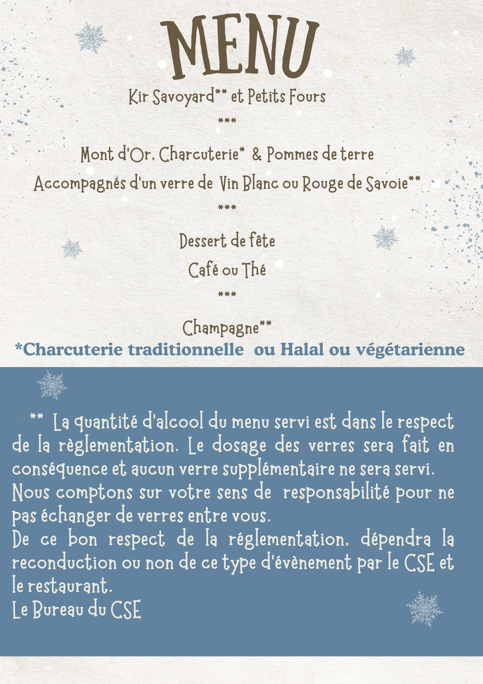 Menu de noel